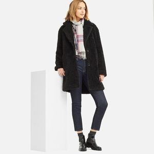 UNIQLO FLEECE PILE COAT BLACK S